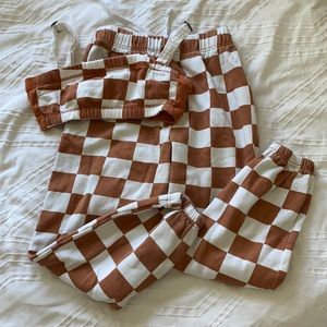 checkered sweat set
